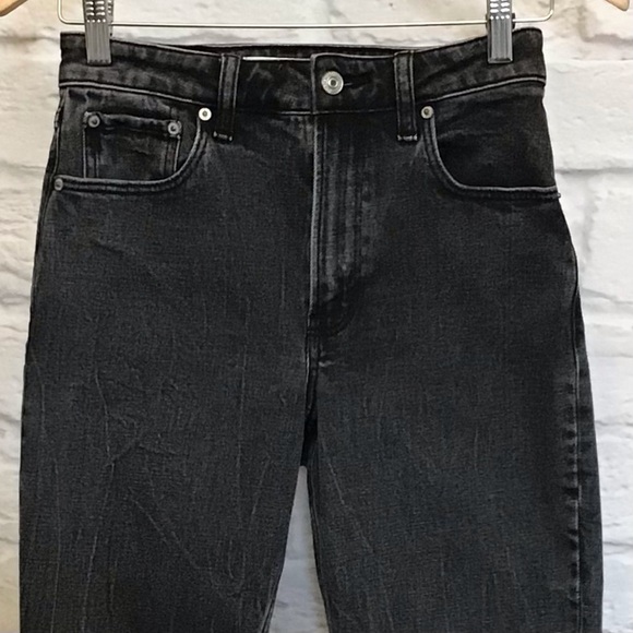 Abercrombie Fitch 00 Short (24S) Mom High Rise Jeans Curve Love Women’s Black - Picture 4 of 9